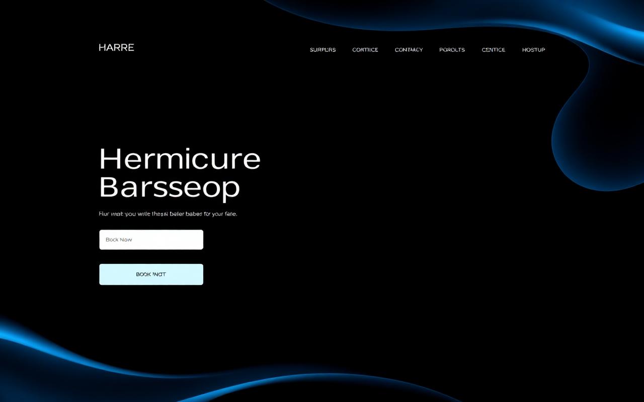 Conceptueel websiteontwerp voor premium barbershop